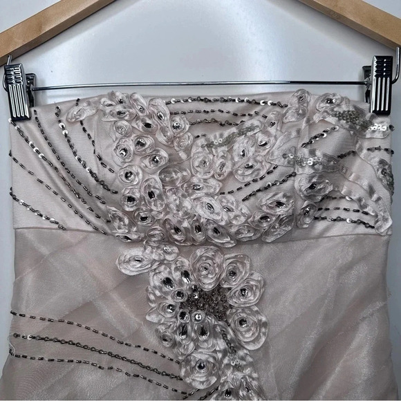 Sue Wong NWT Strapless Pleated Organza Embellished Cocktail Dress Size 2 - Picture 5 of 12